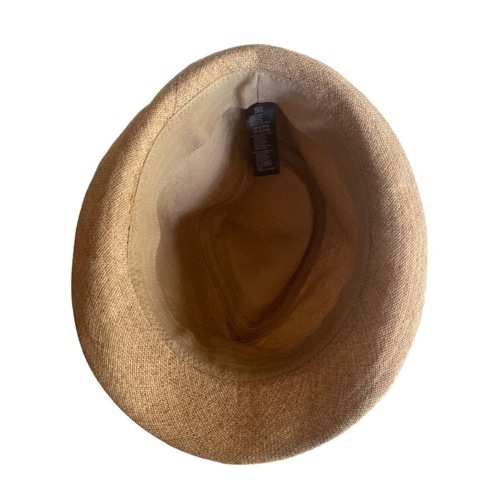 Brown Burlap Fedora Black Band One Size - Picture 4 of 6